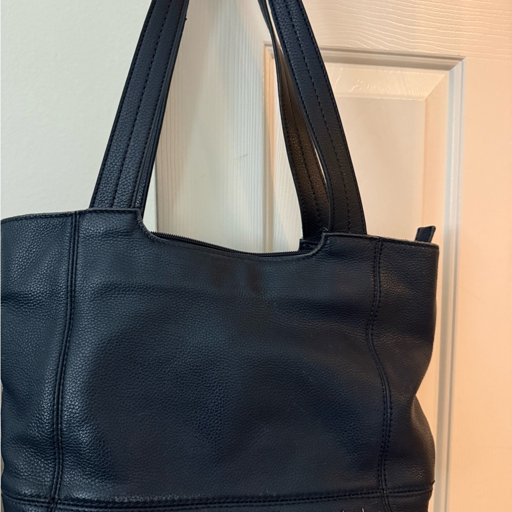 The Sak Black Pebbled Leather Shoulder Tote